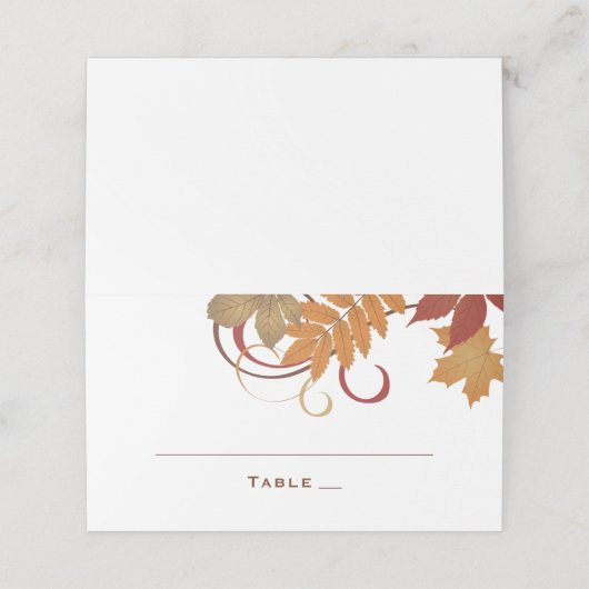 Carte De Placement Feuille en chute russe Mariage d'automne (Extérieur déplié)