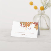 Carte De Placement Feuille en chute russe Mariage d'automne (Devant)