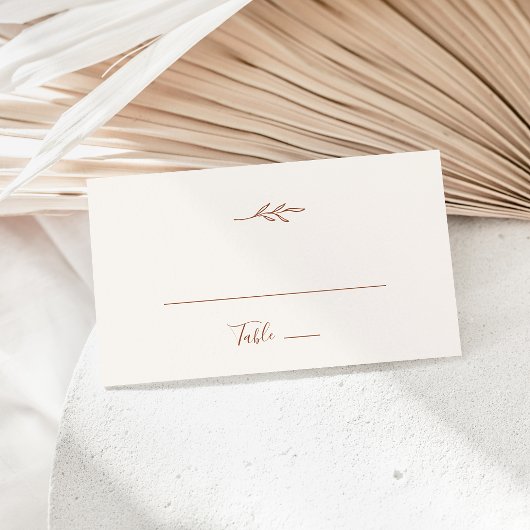 Carte De Placement Feuille minimale | Boho Cream Plat Mariage Place C