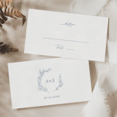 Carte De Placement Feuille minimale | Dusty Blue Flat Mariage