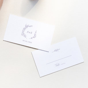 Carte De Placement Feuille minimale Dusty Purple Mariage plat