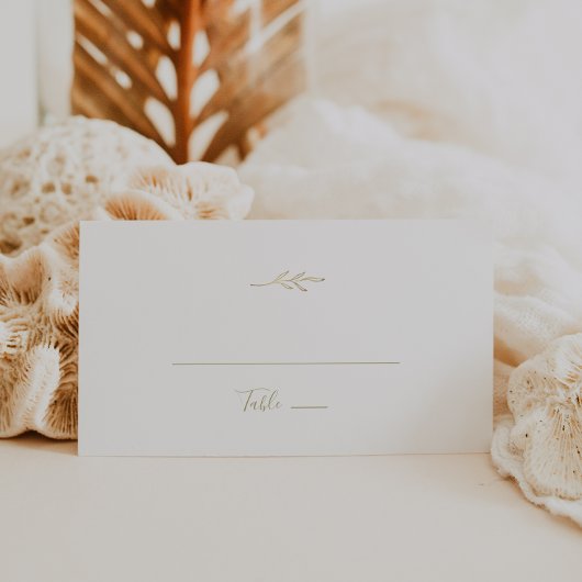 Carte De Placement Feuille minimale | Mariage Gold Flat