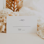 Carte De Placement Feuille minimale | Mariage plat gris foncé