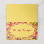 Carte De Placement Feuilles Automne - Thanksgiving - Aquarelle (Extérieur déplié)