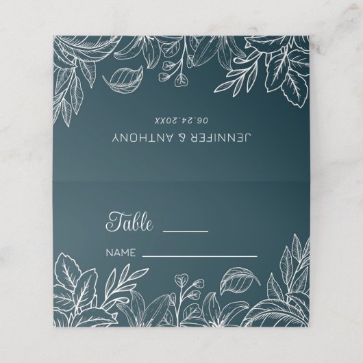 Carte De Placement Feuilles blancs (Extérieur déplié)