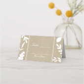 Carte De Placement Feuilles botaniques blancs Tableau simple Mariage  (Dos)