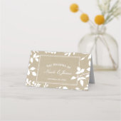 Carte De Placement Feuilles botaniques blancs Tableau simple Mariage  (Devant)