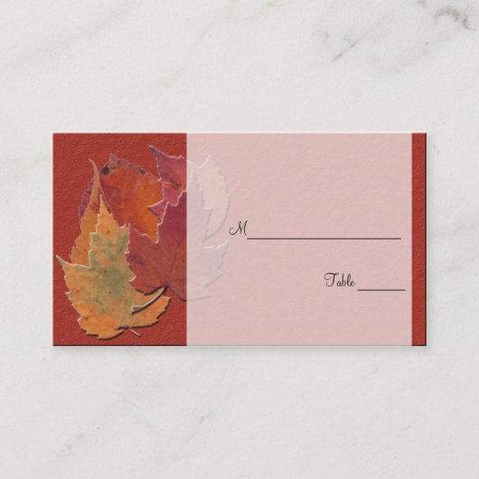 Carte De Placement Feuilles d'automne (Devant)