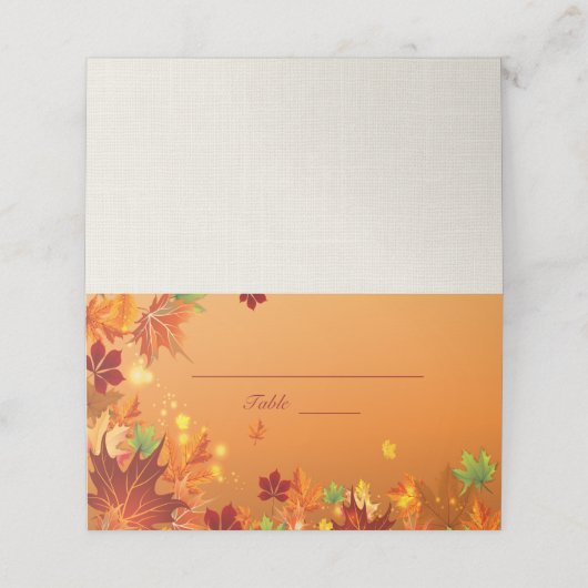 Carte De Placement Feuilles d'automne (Extérieur déplié)