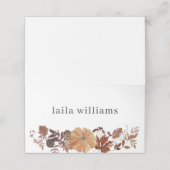 Carte De Placement Feuilles d'automne citrouille - Merci (Extérieur déplié)