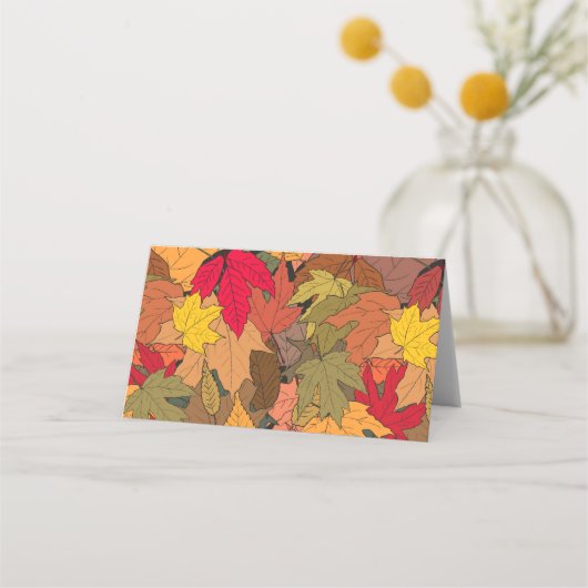 Carte De Placement Feuilles d'automne colorées (Dos)