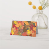 Carte De Placement Feuilles d'automne colorées (Devant)