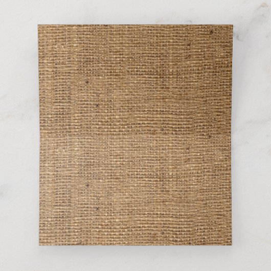 Carte De Placement Feuilles d'automne FAUX Burlap, Ruban Bourgogne (Intérieur déplié)