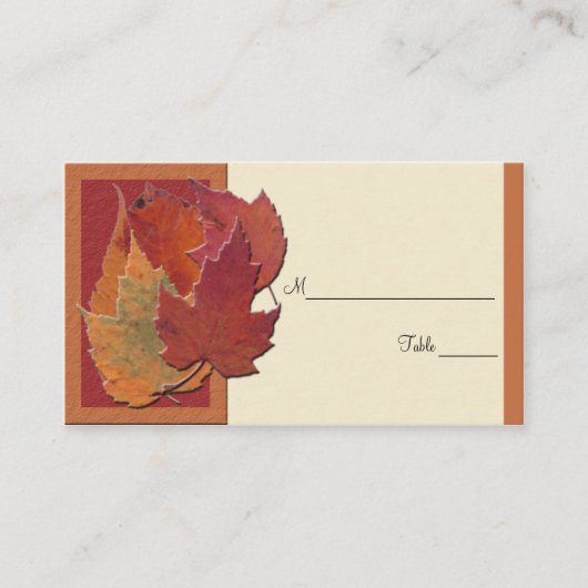 Carte De Placement Feuilles d'automne II (Devant)
