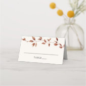 Carte De Placement Feuilles d'automne minimes modernes Mariage d'auto (Devant)