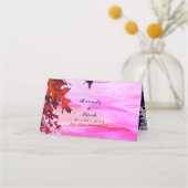 Carte De Placement Feuilles d'automne Orange rose Mariage (Dos)