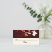 Carte De Placement Feuilles d'automne orange rouge blanc mariage cart (Debout devant)
