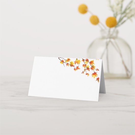 Carte De Placement Feuilles d'automne simples (Devant)