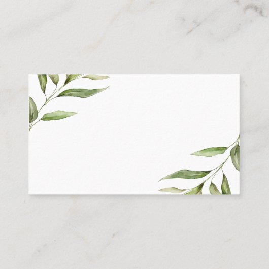 Carte De Placement Feuilles de verdure Rustique Combien de Baisers Ca (Dos)