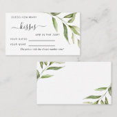 Carte De Placement Feuilles de verdure Rustique Combien de Baisers Ca (Devant / Derrière)