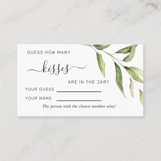Carte De Placement Feuilles de verdure Rustique Combien de Baisers Ca (Devant)