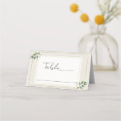 Carte De Placement Feuilles d'olive vertes os blanc et or sièges de t (Dos)