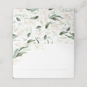 Carte De Placement Feuilles d'or et Mariage de verdure Eucalyptus (Extérieur déplié)