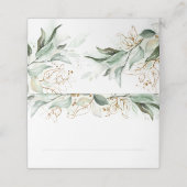 Carte De Placement Feuilles d'or et Mariage de verdure Eucalyptus (Extérieur déplié)