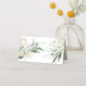 Carte De Placement Feuilles d'or et Mariage de verdure Eucalyptus (Dos)