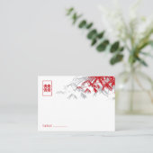 Carte De Placement Feuilles en bambou rouge double bonheur Mariage ch (Debout devant)