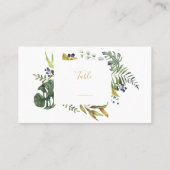 Carte De Placement Feuilles et couronne de fleurs, numéro de table fr (Dos)