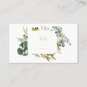 Carte De Placement Feuilles et couronne de fleurs, numéro de table fr (Devant)