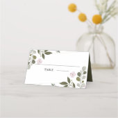 Carte De Placement Feuilles Et Fleurs D'Aquarelle Simple (Devant)