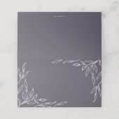 Carte De Placement Feuilles pourpres Dusty Motif Thanksgiving plié (Extérieur déplié)