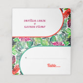 Carte De Placement Feuilles tropicaux colorés, mariage maximaliste d' (Extérieur déplié)