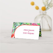 Carte De Placement Feuilles tropicaux colorés, mariage maximaliste d' (Dos)
