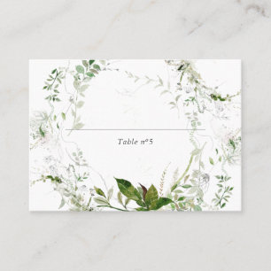 Carte De Placement Feuilles verts modernes