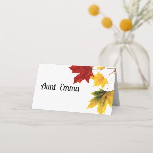 Carte De Placement Feuilles vintages (Dos)