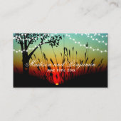 Carte De Placement Feux d'arbre rustique Coucher de soleil Mariage Ca (Dos)