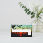 Carte De Placement Feux d'arbre rustique Coucher de soleil Mariage Ca (Debout devant)