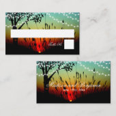Carte De Placement Feux d'arbre rustique Coucher de soleil Mariage Ca (Devant / Derrière)