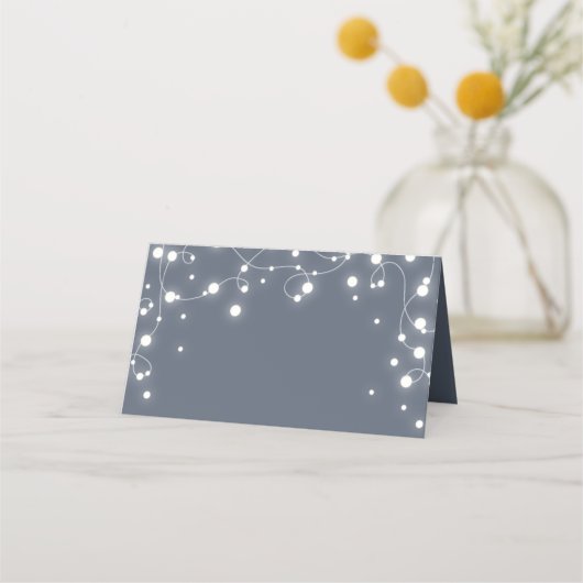 Carte De Placement Feux de Noël bleu-gris pliés (Devant)