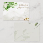 Carte De Placement Fiche Mariage Détails (Devant / Derrière)