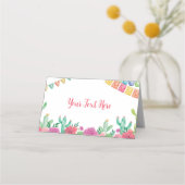 Carte De Placement Fiesta Cactus Girl Birthday Place Card (Dos)