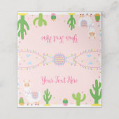 Carte De Placement Fiesta Llama Fun Girl Birthday Place Card (Extérieur déplié)