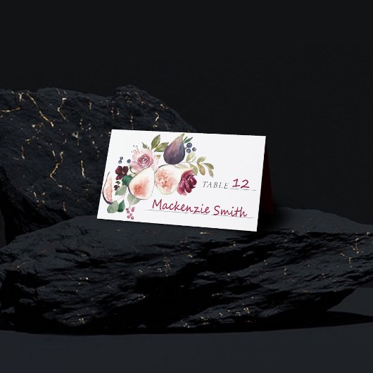 Carte De Placement Figues florissantes | Moody Rustic Fruit Elegant B