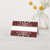 Carte De Placement Flacon de neige Plaid Joyeux Noël (Devant)