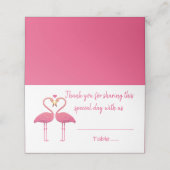 Carte De Placement Flamant rose rose Merci Tropical Wedding Party (Extérieur déplié)