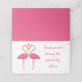 Carte De Placement Flamant rose rose Merci Tropical Wedding Party (Extérieur déplié)