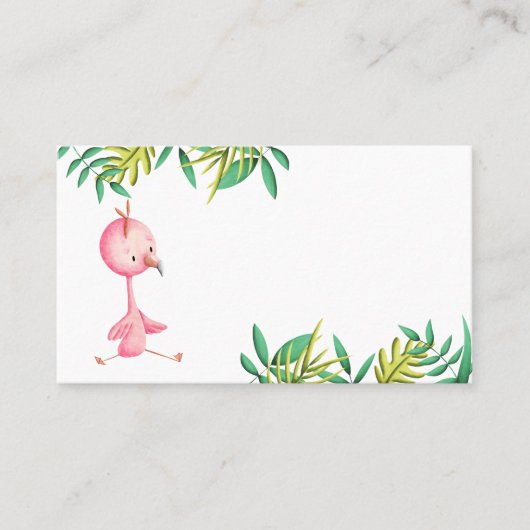 Carte De Placement Flamant rose rose Tropical Floral (Devant)